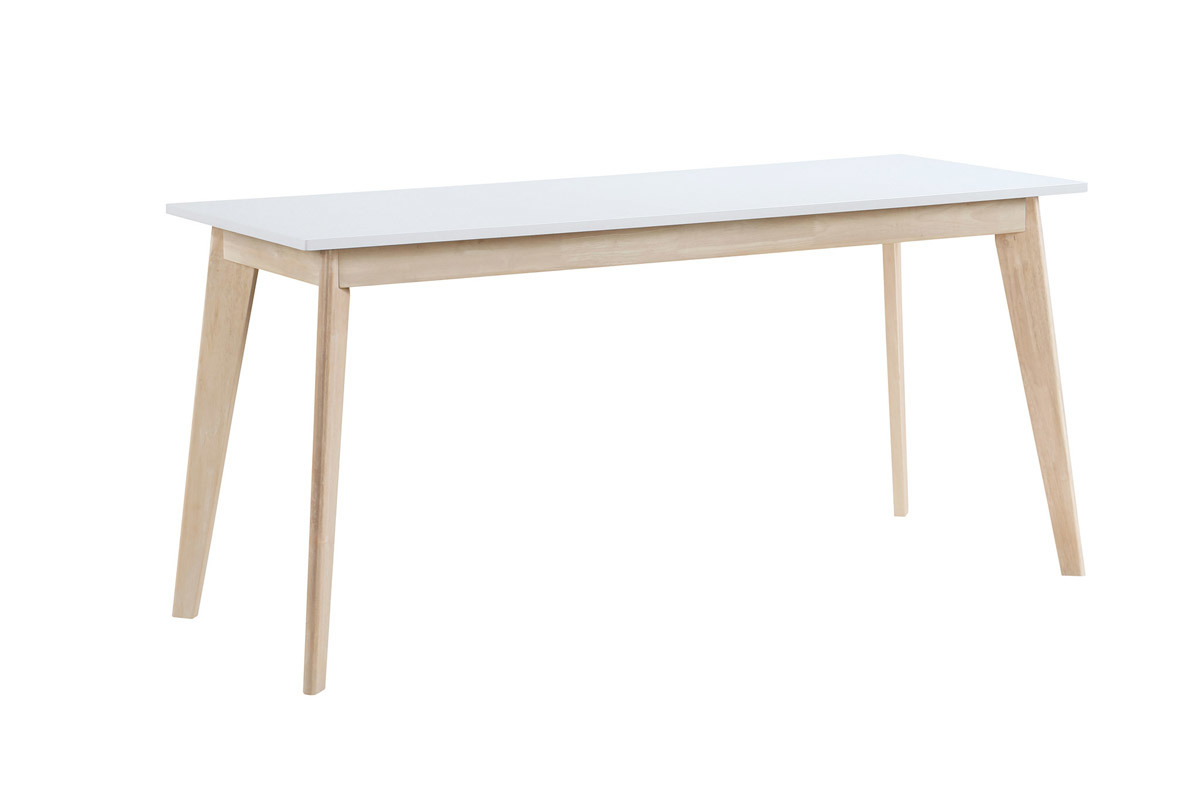 Scrivania scandinava con cassetti legno bianca L160 LEENA