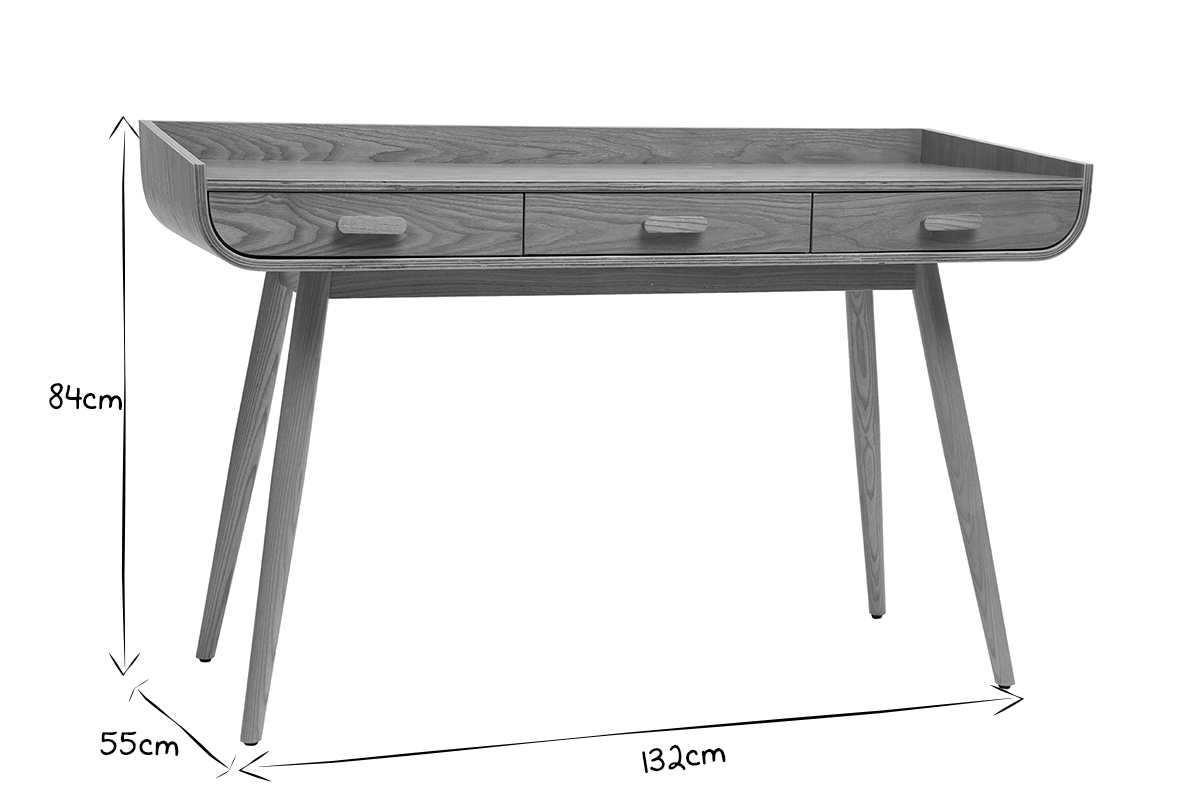 Scrivania scandinava legno chiaro HALLEN