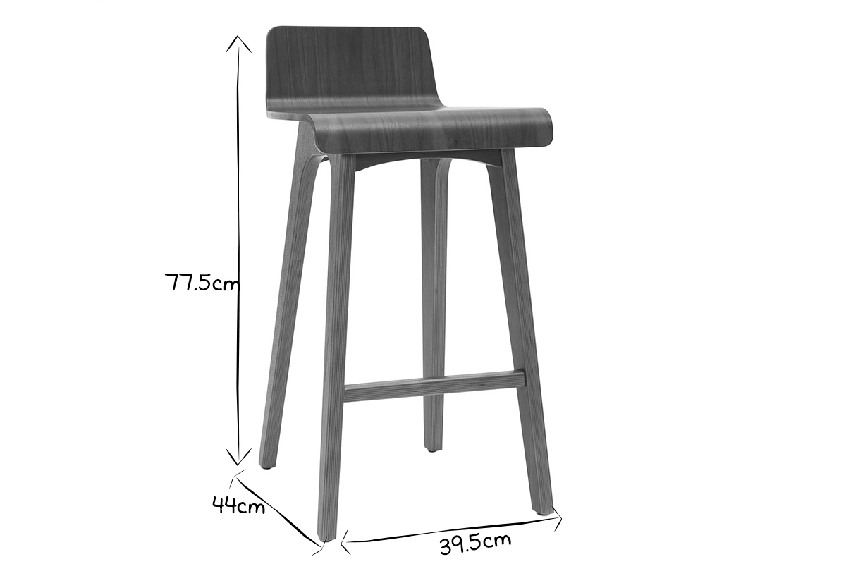 Sedia da bar legno scuro 65 cm BALTIK