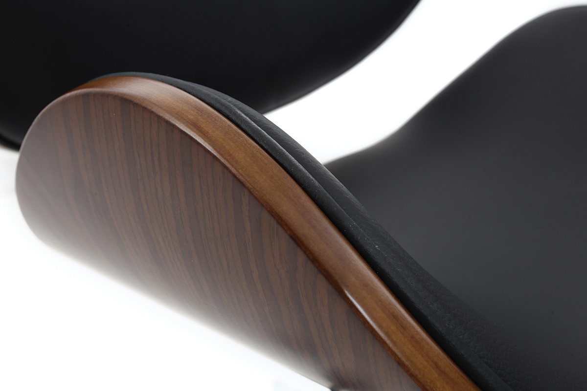 Sedia da ufficio design colore nero e legno WALNUT