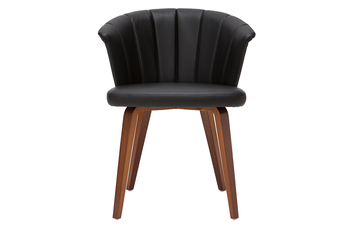 Sedia design nero e legno scuro ALBIN