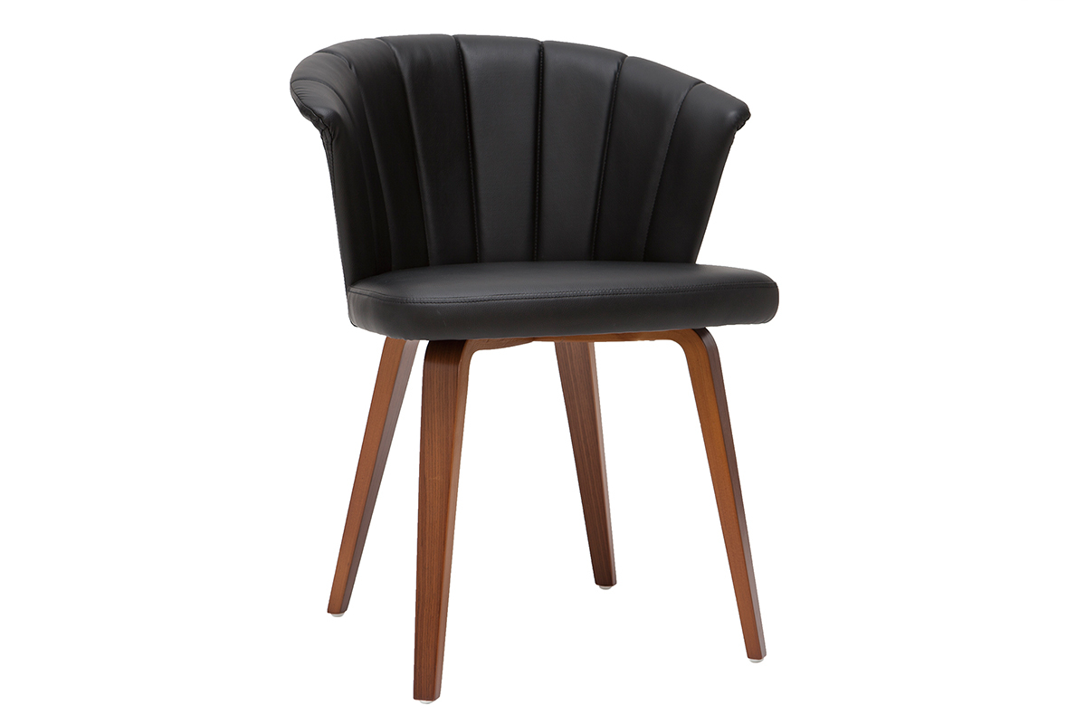 Sedia design nero e legno scuro ALBIN