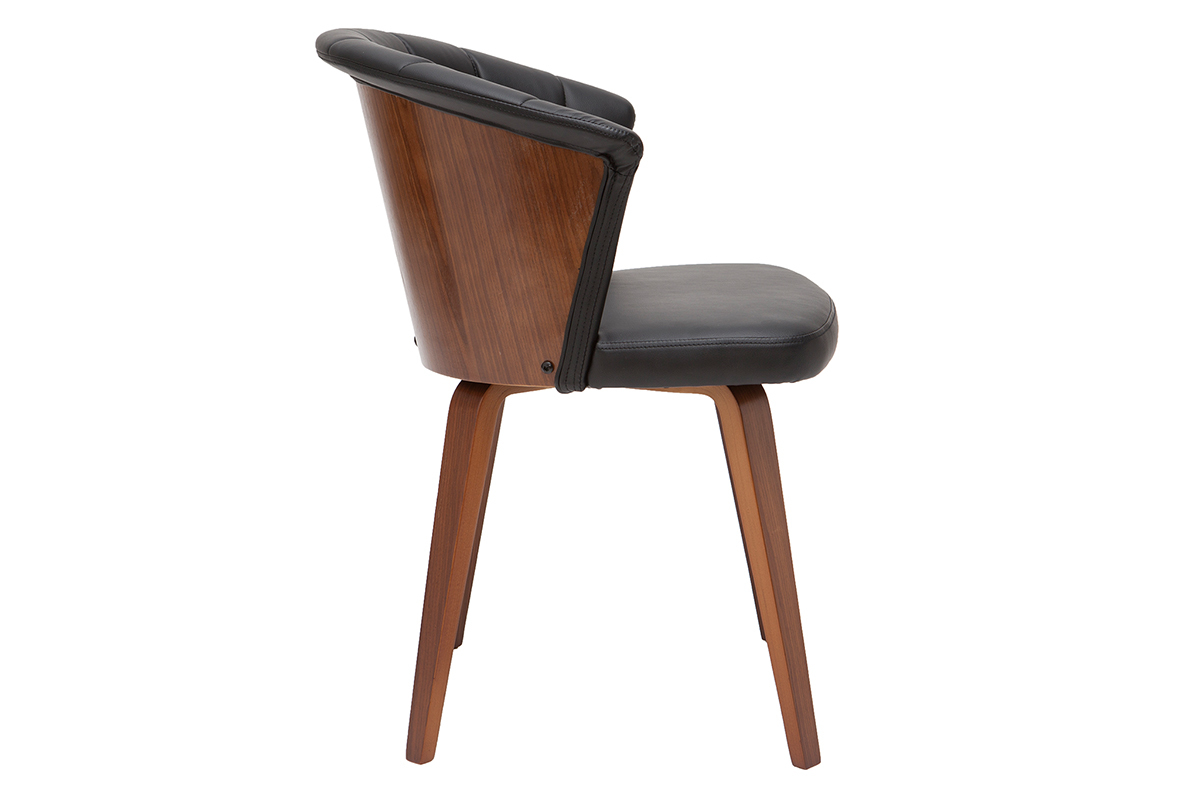 Sedia design nero e legno scuro ALBIN