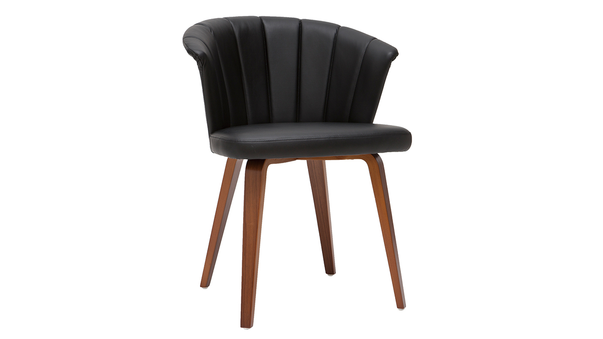 Sedia design nero e legno scuro ALBIN