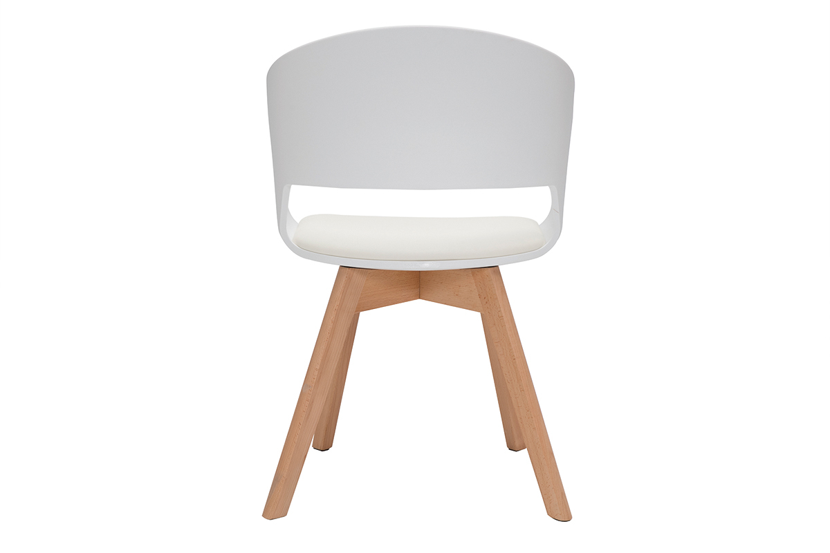 Sedia scandinava bianco e legno chiaro PRISMA