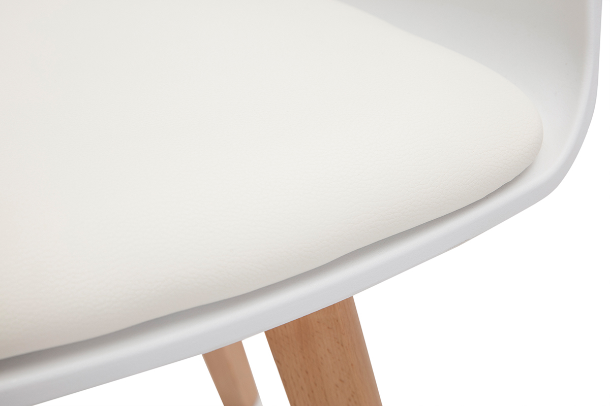 Sedia scandinava bianco e legno chiaro PRISMA