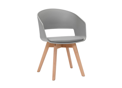 Sedia scandinava tessuto grigio gambe legno chiaro set di 2 THEA - Miliboo