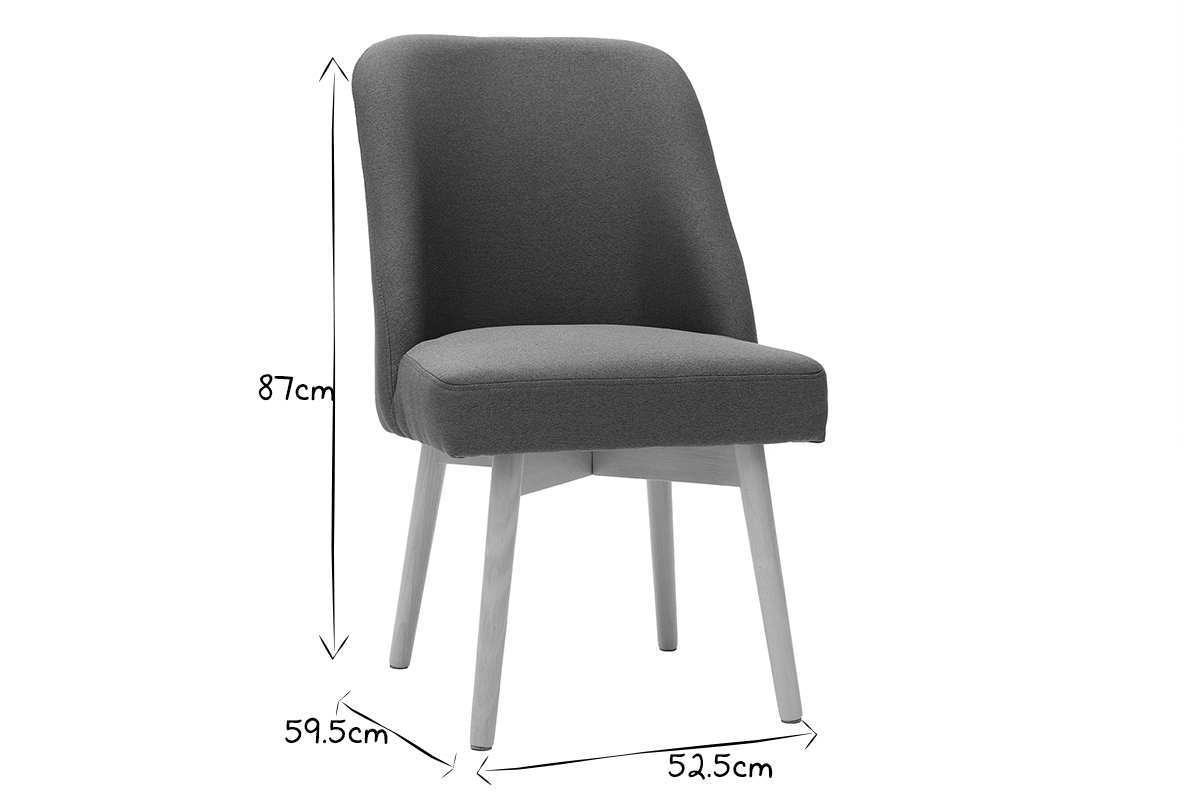 Sedia scandinava tessuto cachi LIV