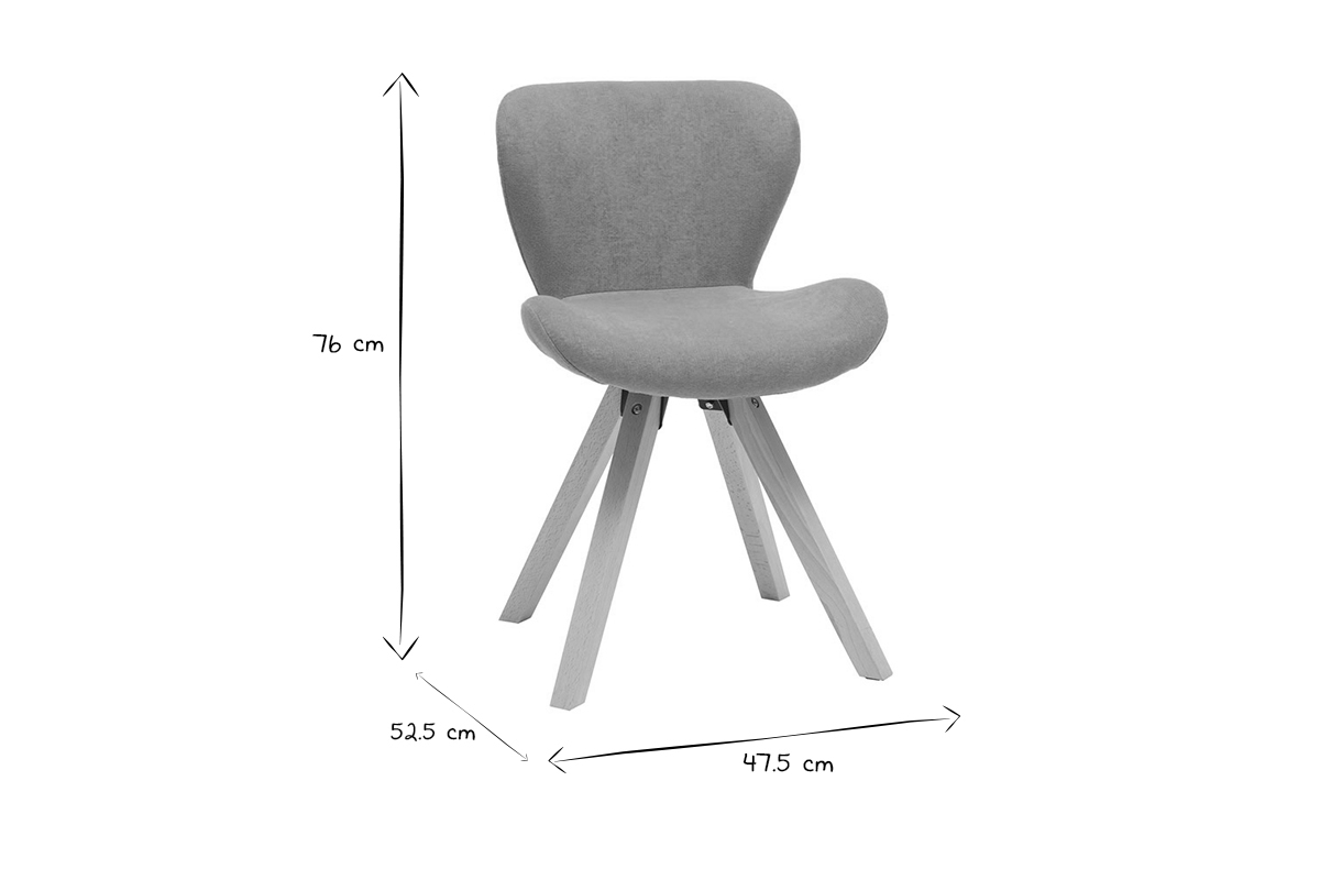 Sedia scandinava tessuto effetto velluto giallo senape ANYA