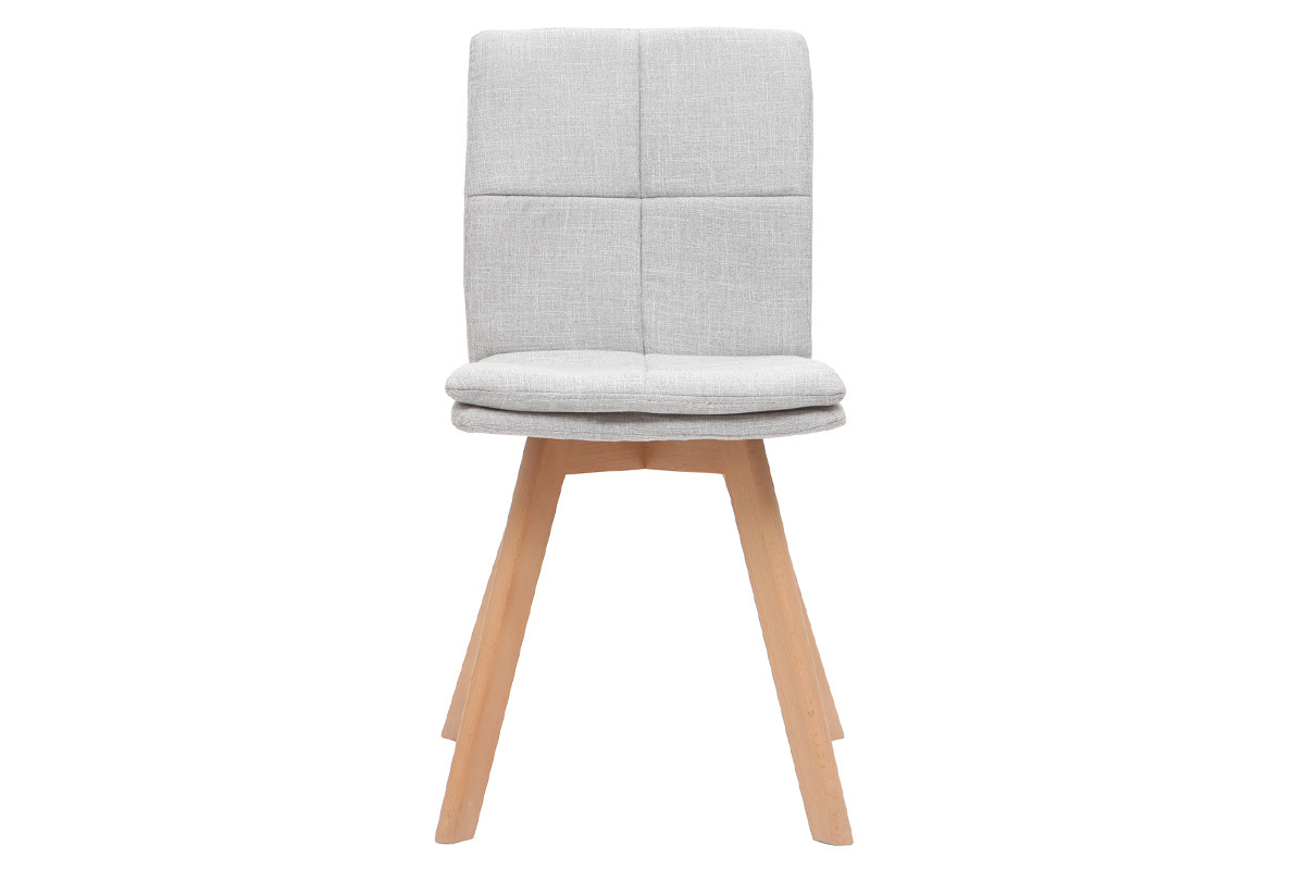 Sedia scandinava tessuto grigio chiaro gambe legno chiaro set di 2 THEA