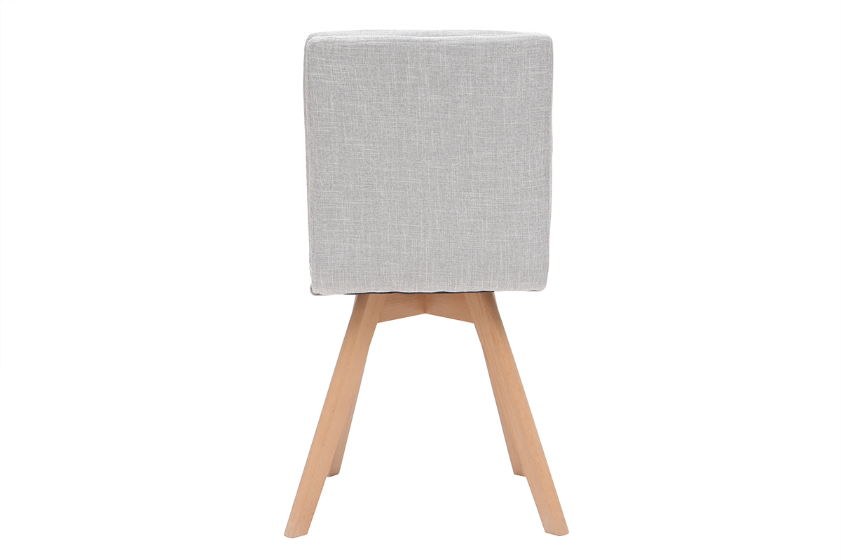 Sedia scandinava tessuto grigio chiaro gambe legno chiaro set di 2 THEA