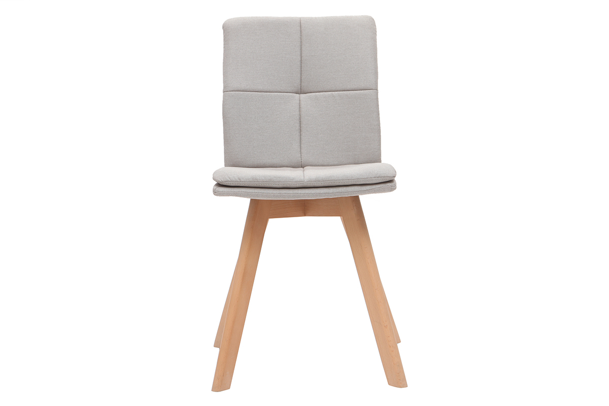 Sedia scandinava tessuto naturale gambe legno chiaro set di 2 THEA