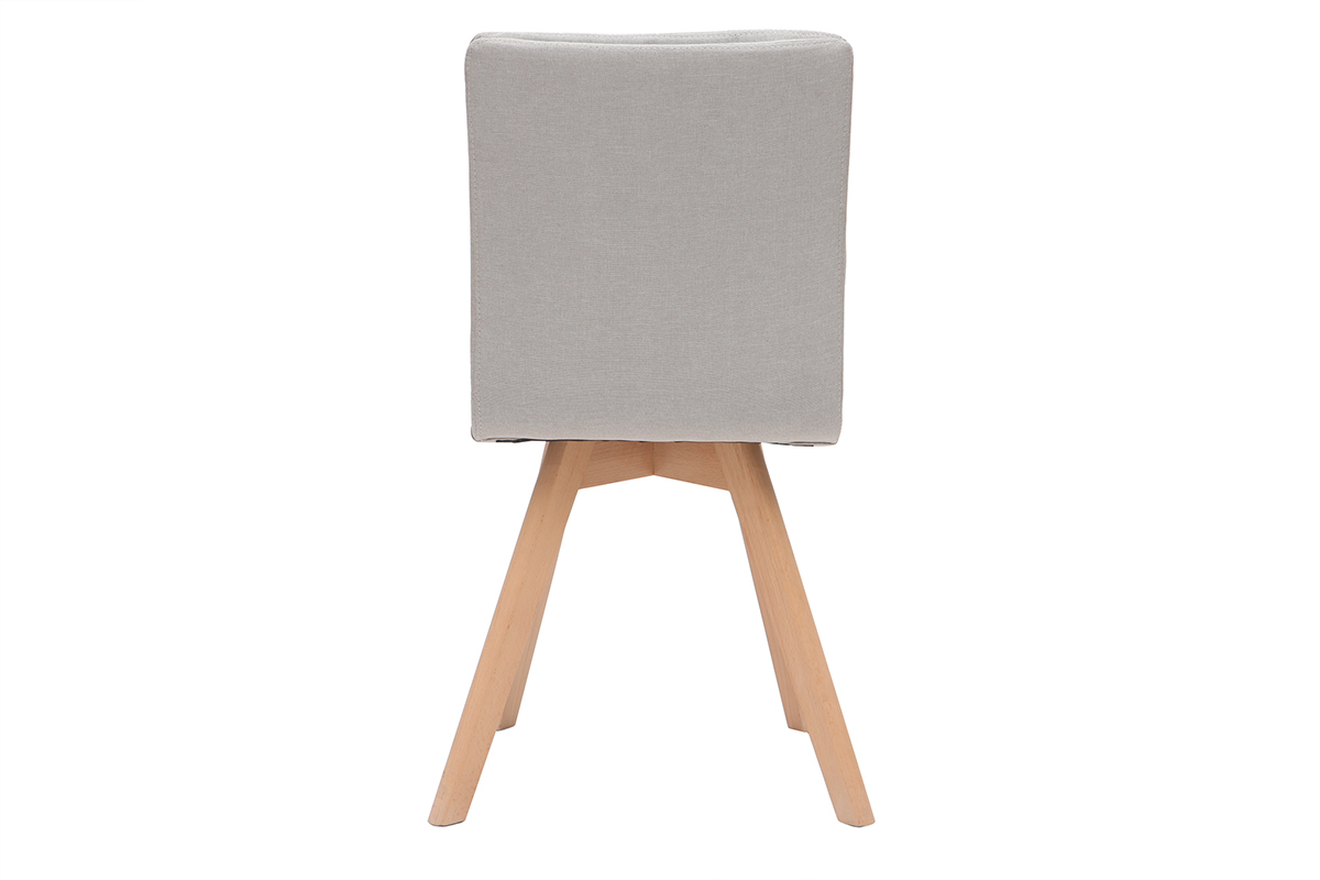 Sedia scandinava tessuto naturale gambe legno chiaro set di 2 THEA