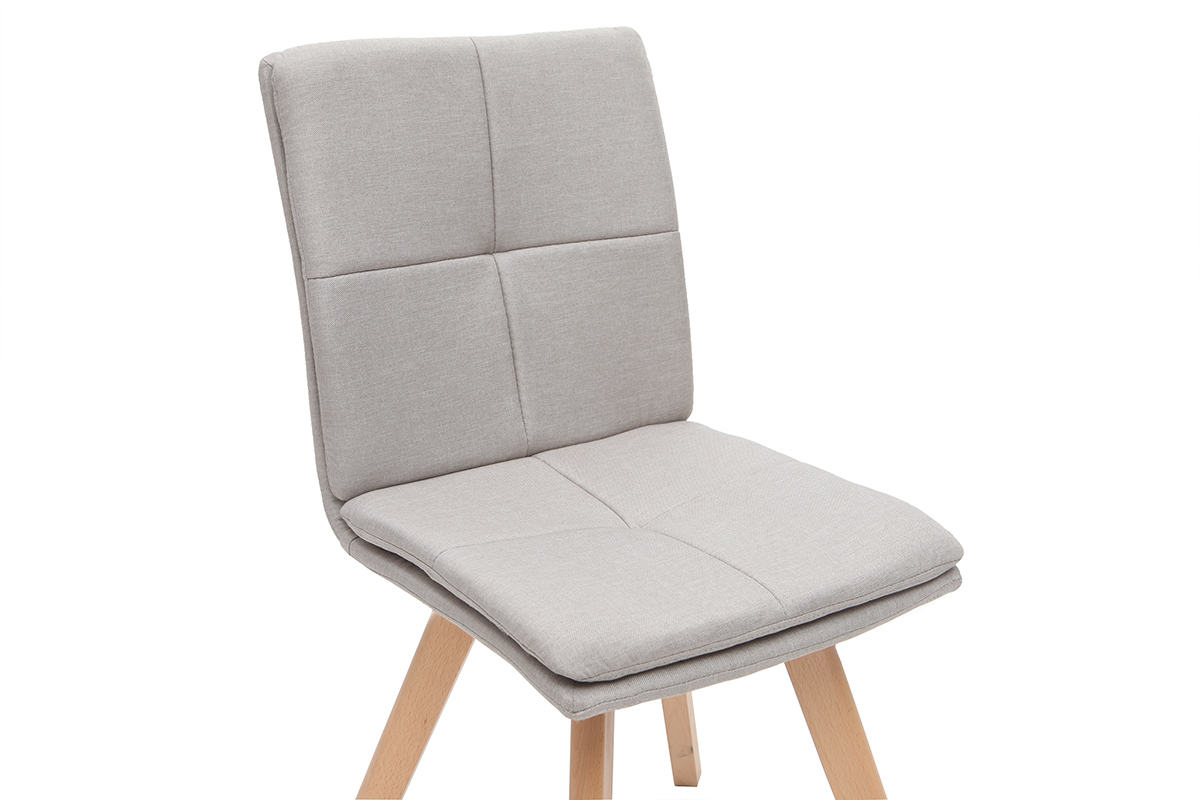 Sedia scandinava tessuto naturale gambe legno chiaro set di 2 THEA