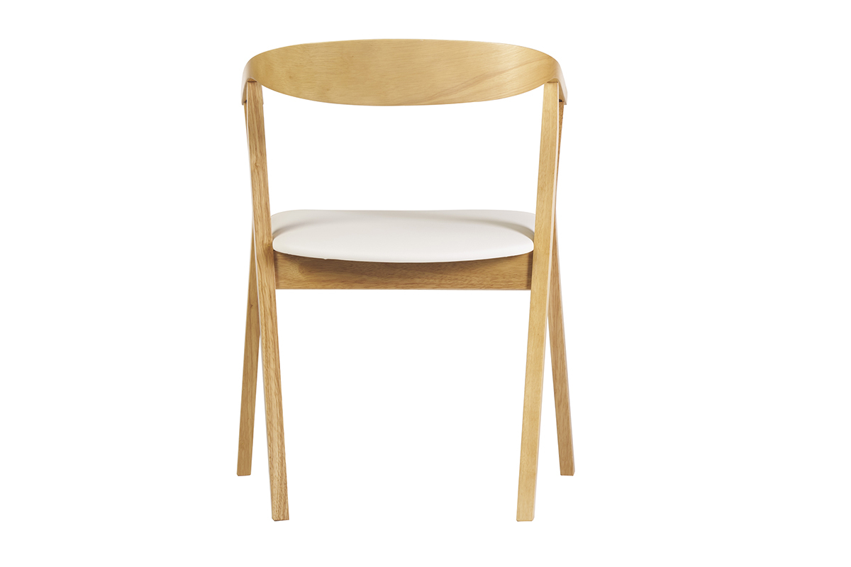 Sedie design scandinave bianche e legno chiaro (set di 2) BAHIA