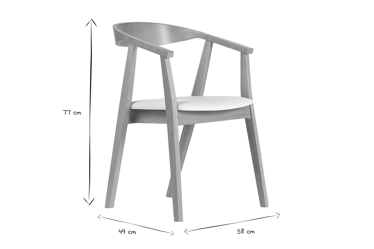 Sedie design scandinave bianche e legno chiaro (set di 2) BAHIA