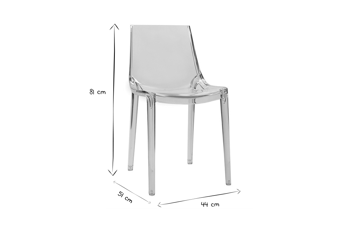 Sedie design trasparenti impilabili (set di 2) YZEL