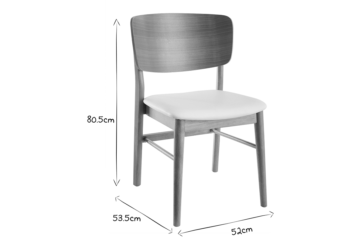 Sedie legno chiaro e bianco (set di 2) SHELDON