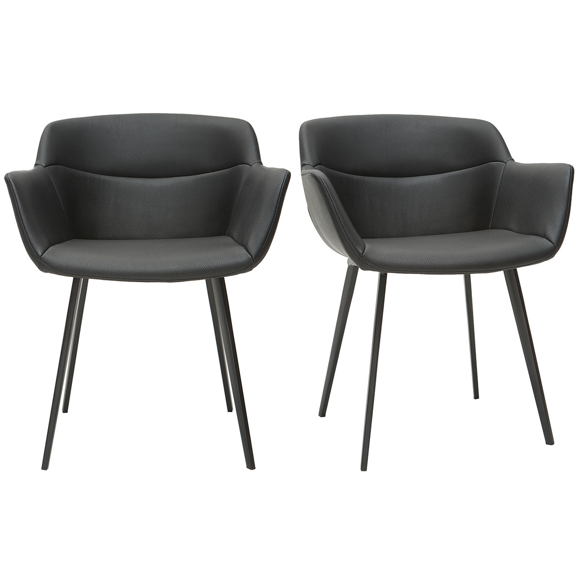 Sedie nere di design (set di 2) NERO