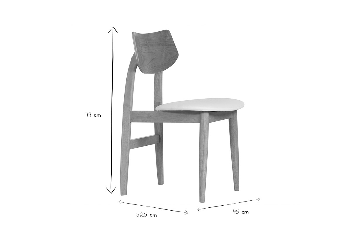 Sedie scandinave in legno chiaro e bianco (set di 2) ELION