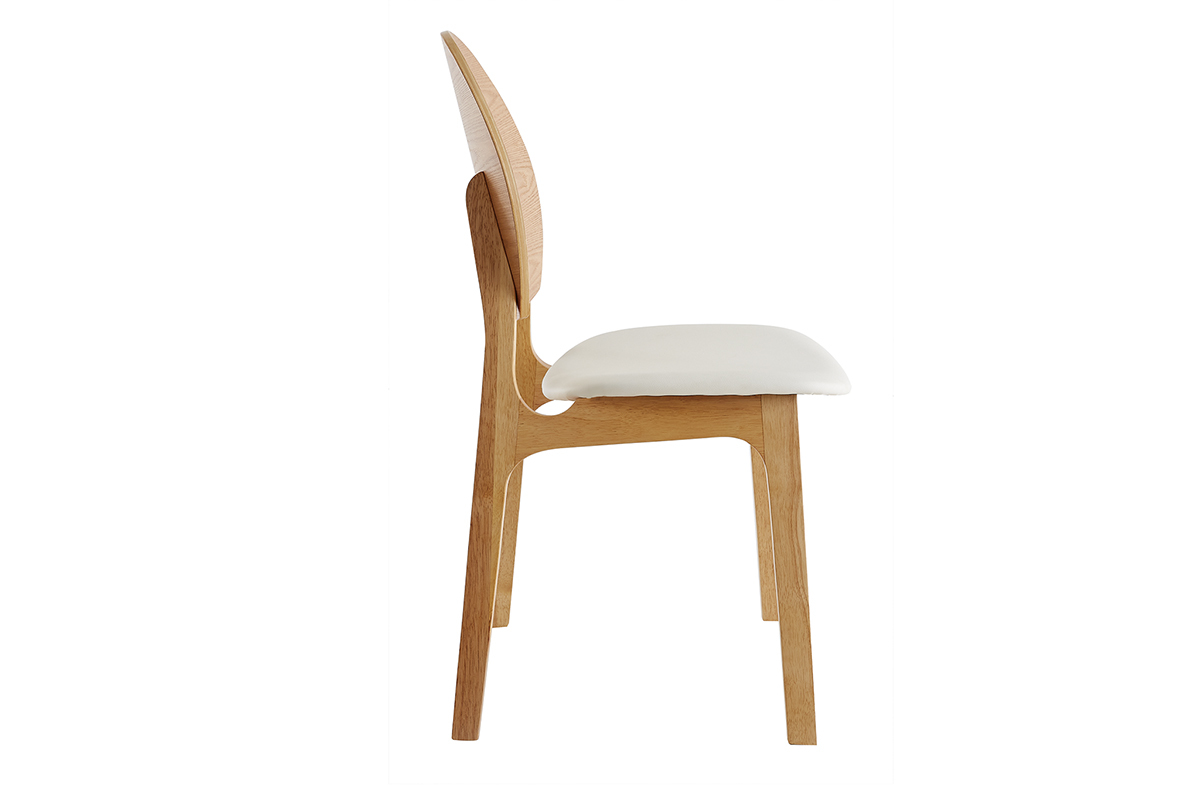 Sedie scandinave in legno chiaro e poliuretano bianco (set di 2) ELTON