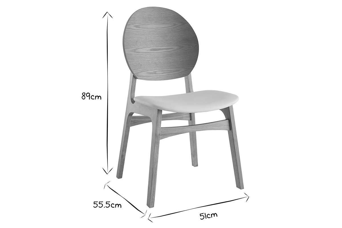 Sedie scandinave in legno chiaro e poliuretano bianco (set di 2) ELTON