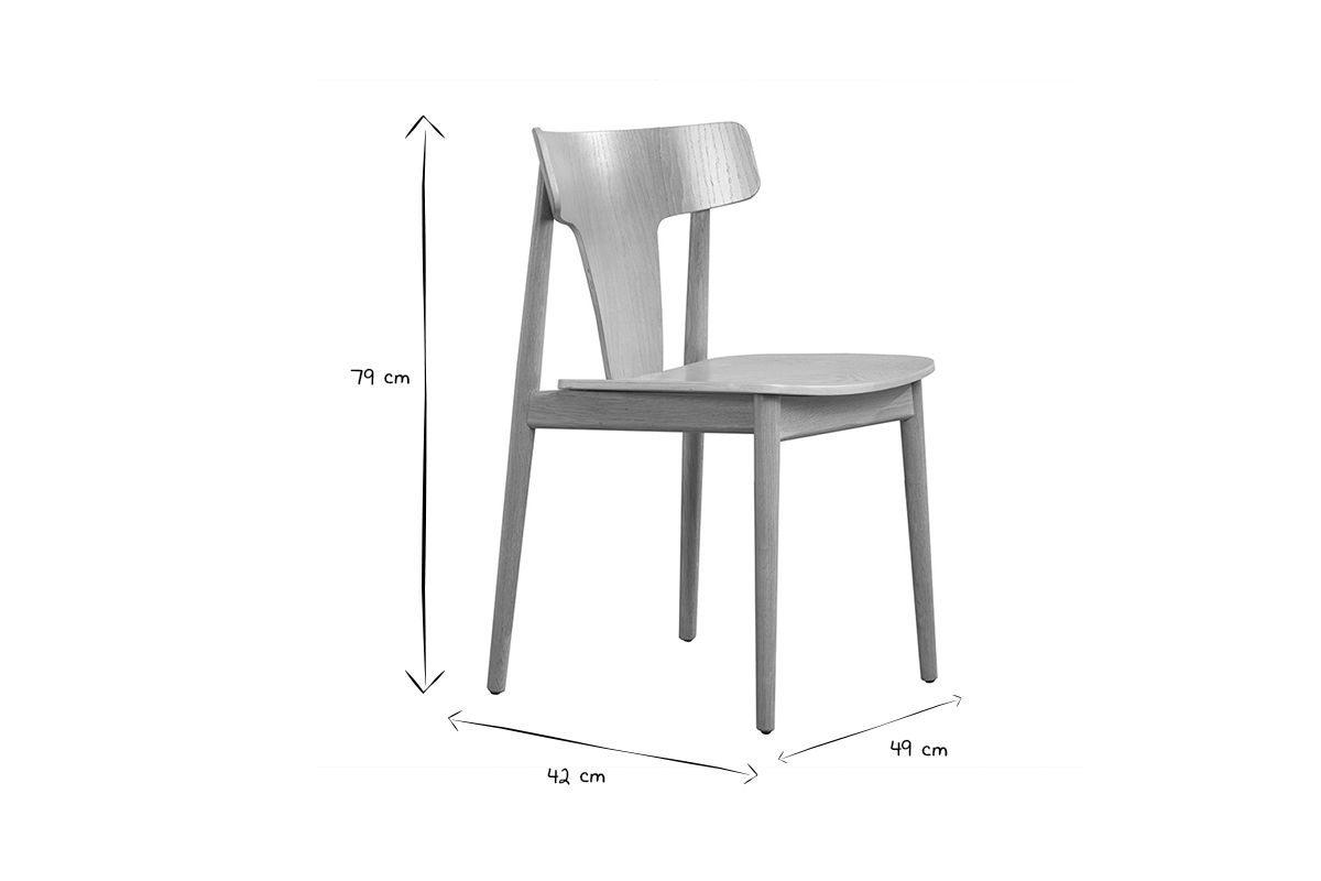 Sedie scandinave in legno chiaro massello di rovere (set di 2) LOUISA