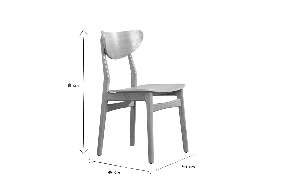 Sedie scandinave in legno chiaro massello di rovere (set di 2) MAYA