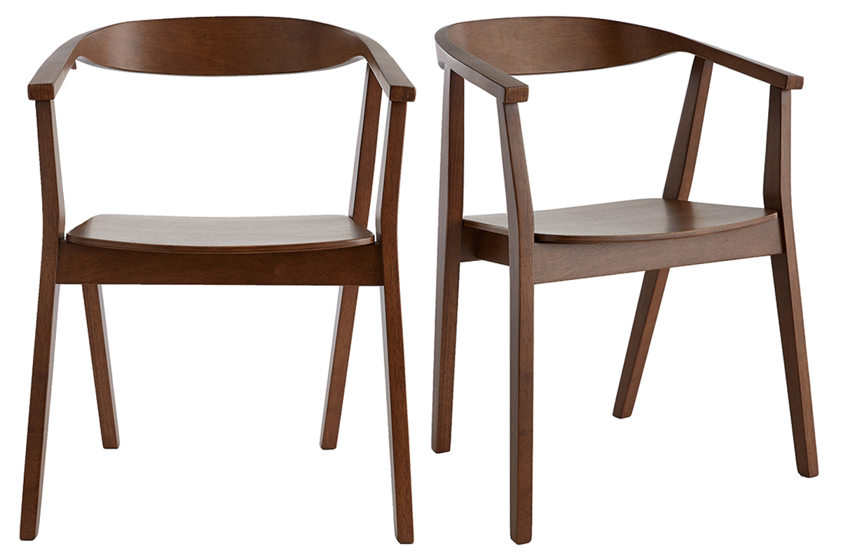 Sedie scandinave in legno scuro (set di 2) BAHIA