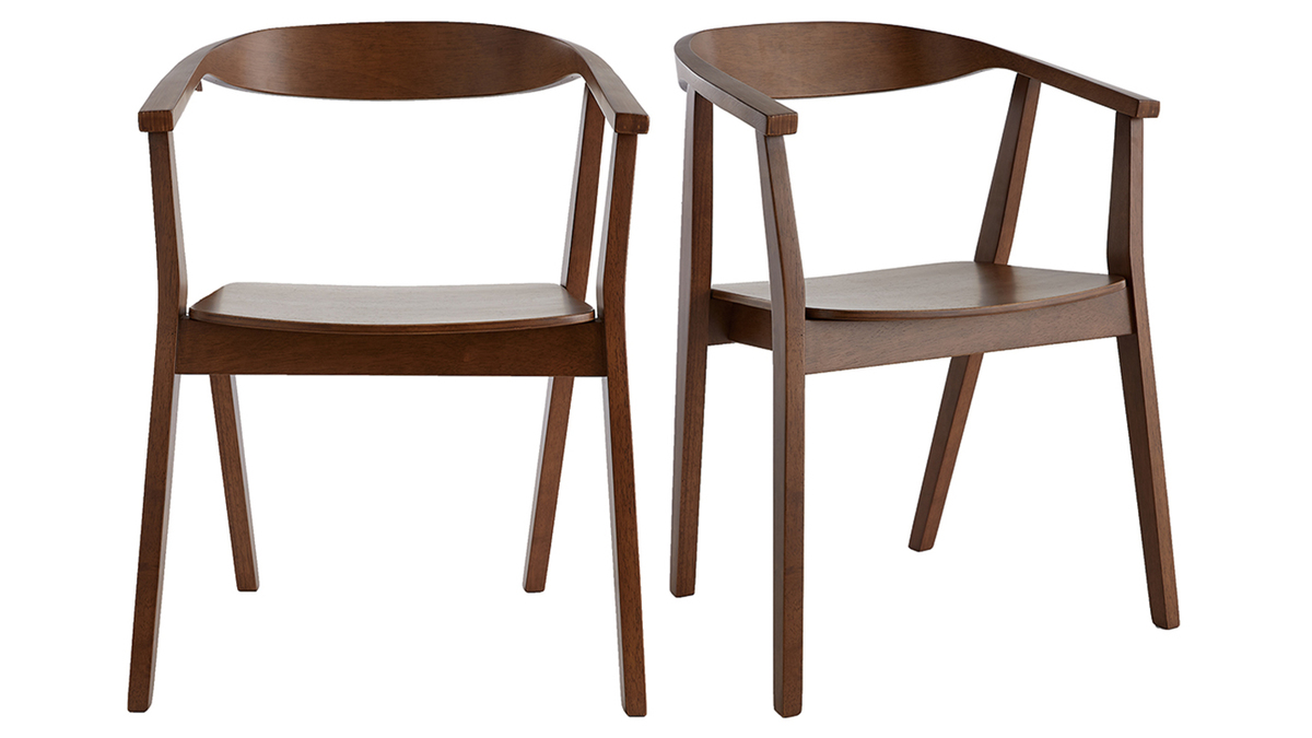 Sedie scandinave in legno scuro (set di 2) BAHIA