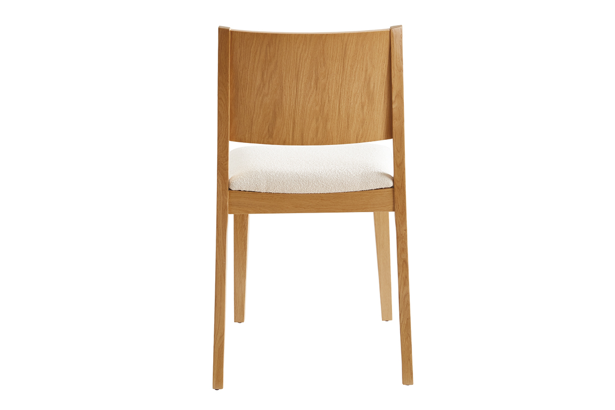 Sedie scandinave in tessuto boucl cru e rovere chiaro (set di 2) MELVIL