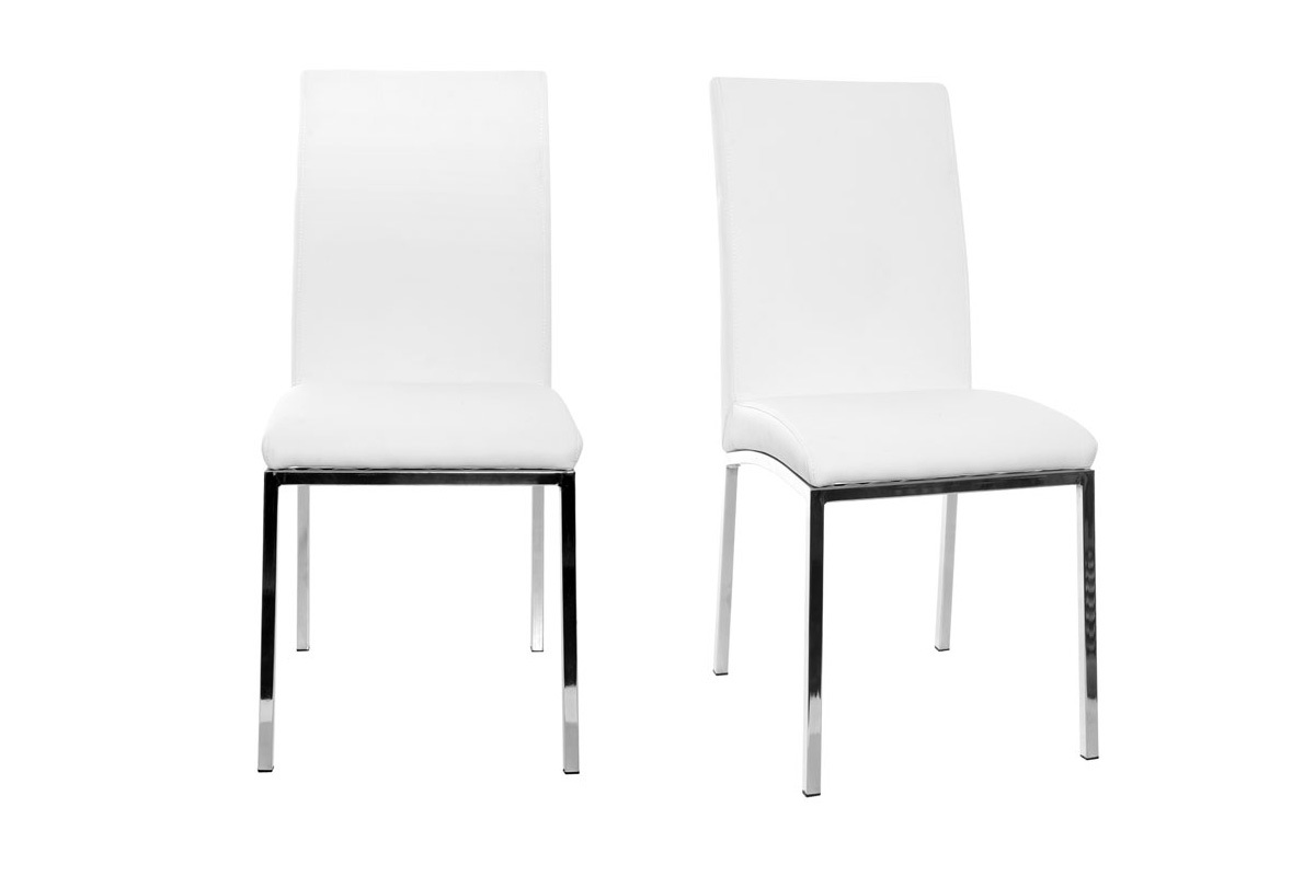 Set di 2 sedie design poliuretano bianco SIMEA