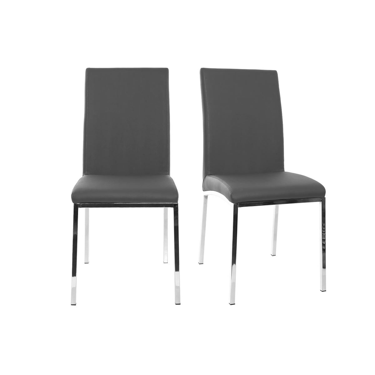 Set di 2 sedie design poliuretano grigio SIMEA