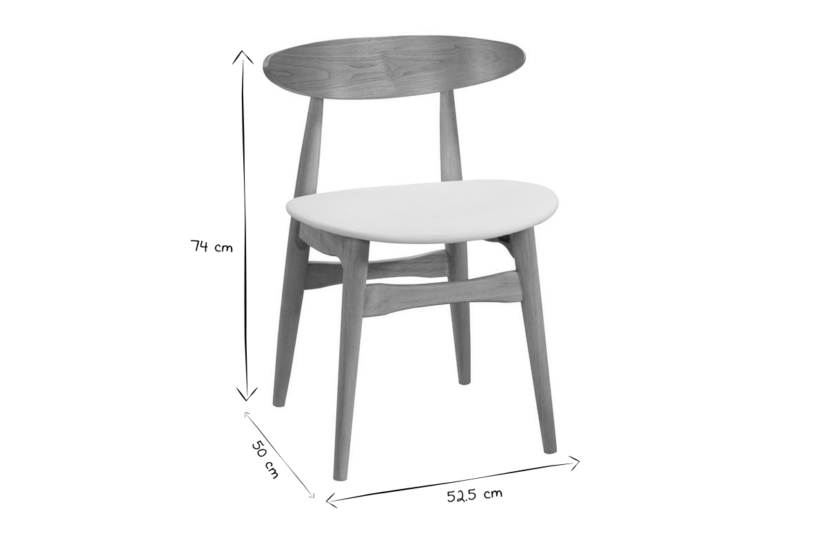 Set di 2 sedie in legno chiaro e bianco WALFORD