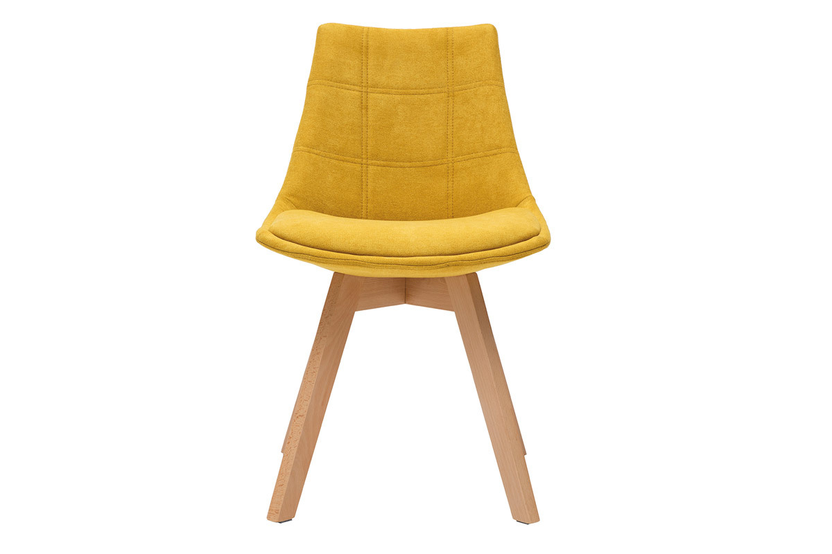 Set di 2 sedie scandinave in tessuto giallo MATILDE