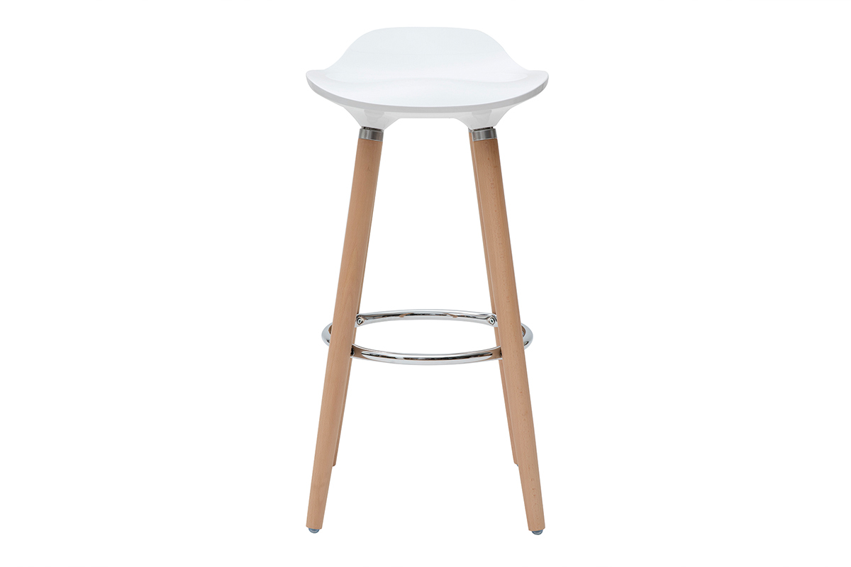 Set di 2 sgabelli da bar bianco in stile scandinavo GILDA