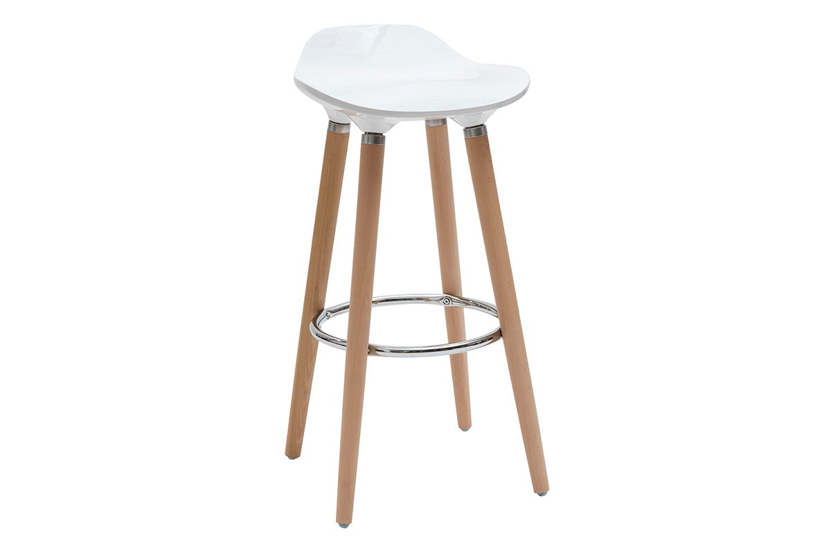 Set di 2 sgabelli da bar bianco in stile scandinavo GILDA