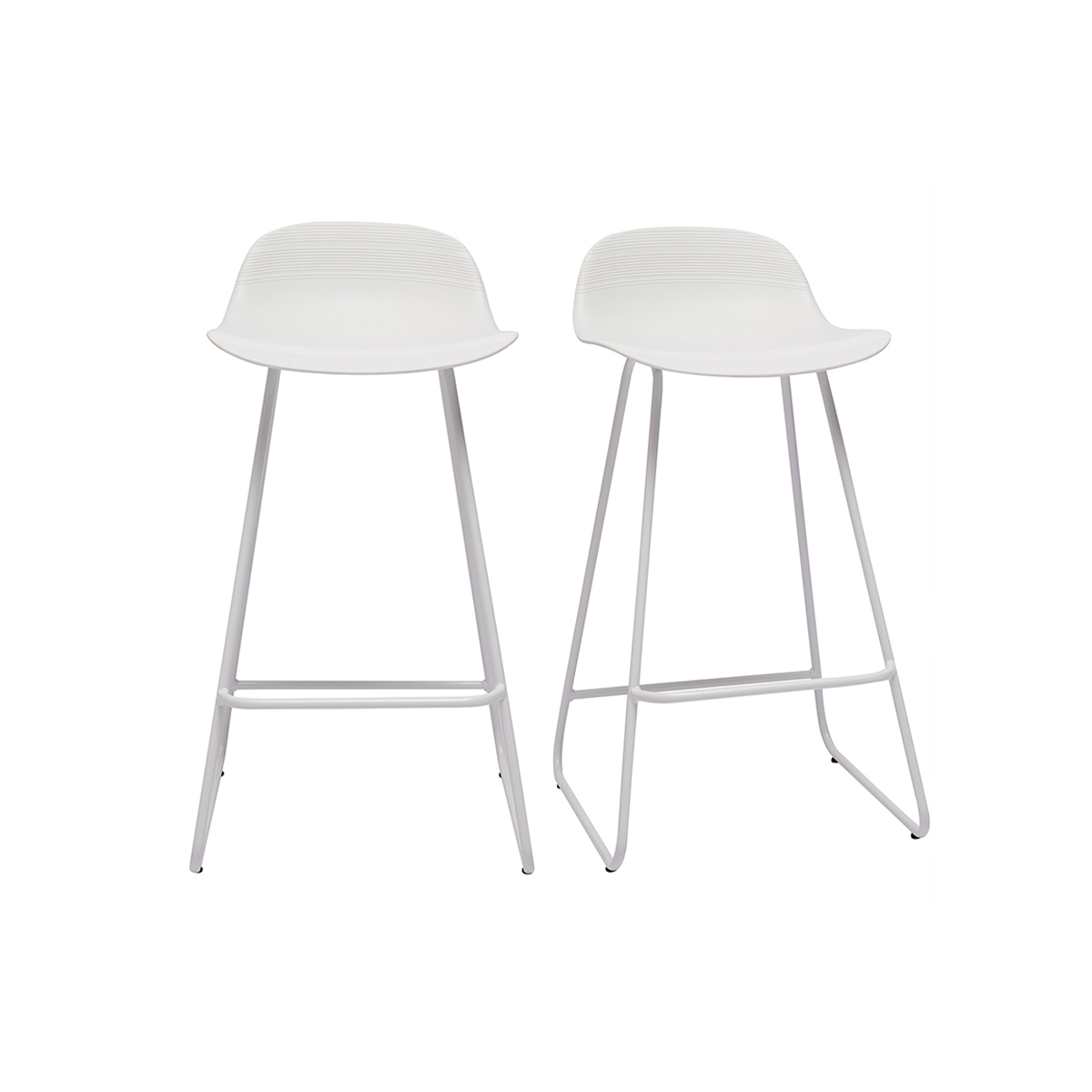 Set di 2 sgabelli da bar design bianchi H65 cm ELLA