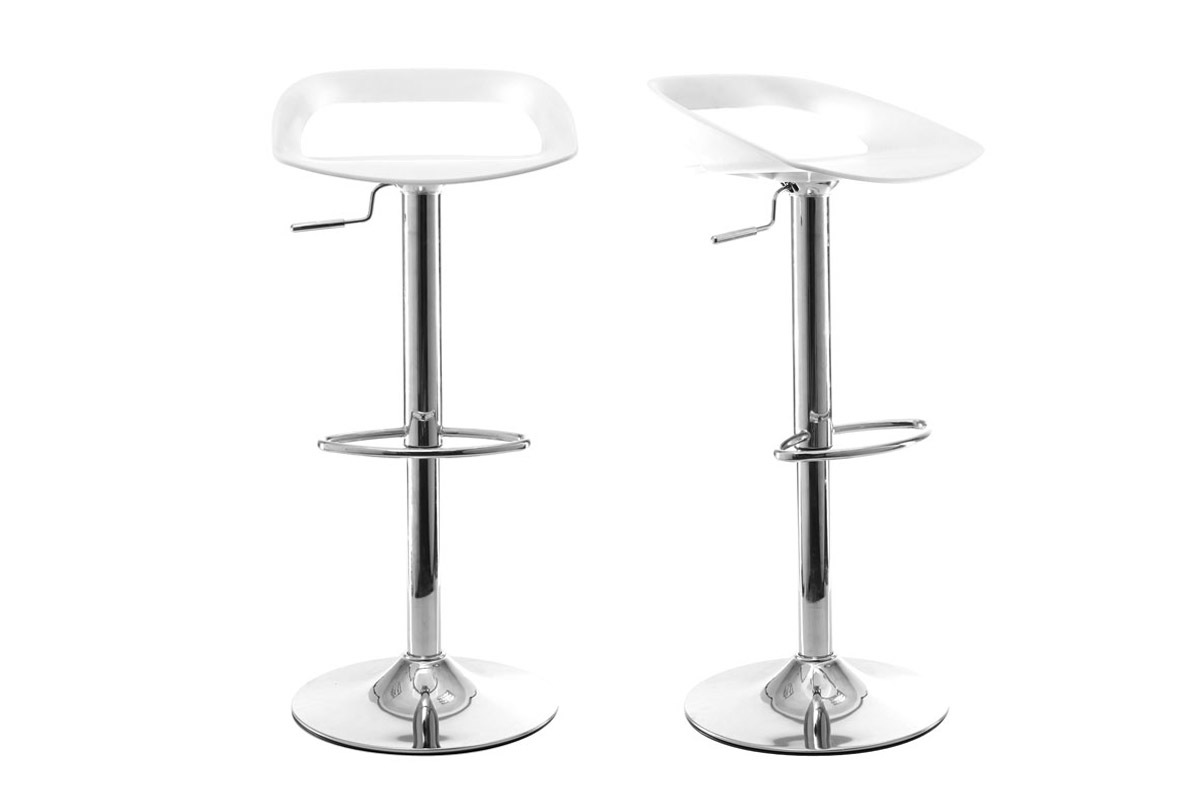 Set di 2 sgabelli da bar design bianchi PHENIX