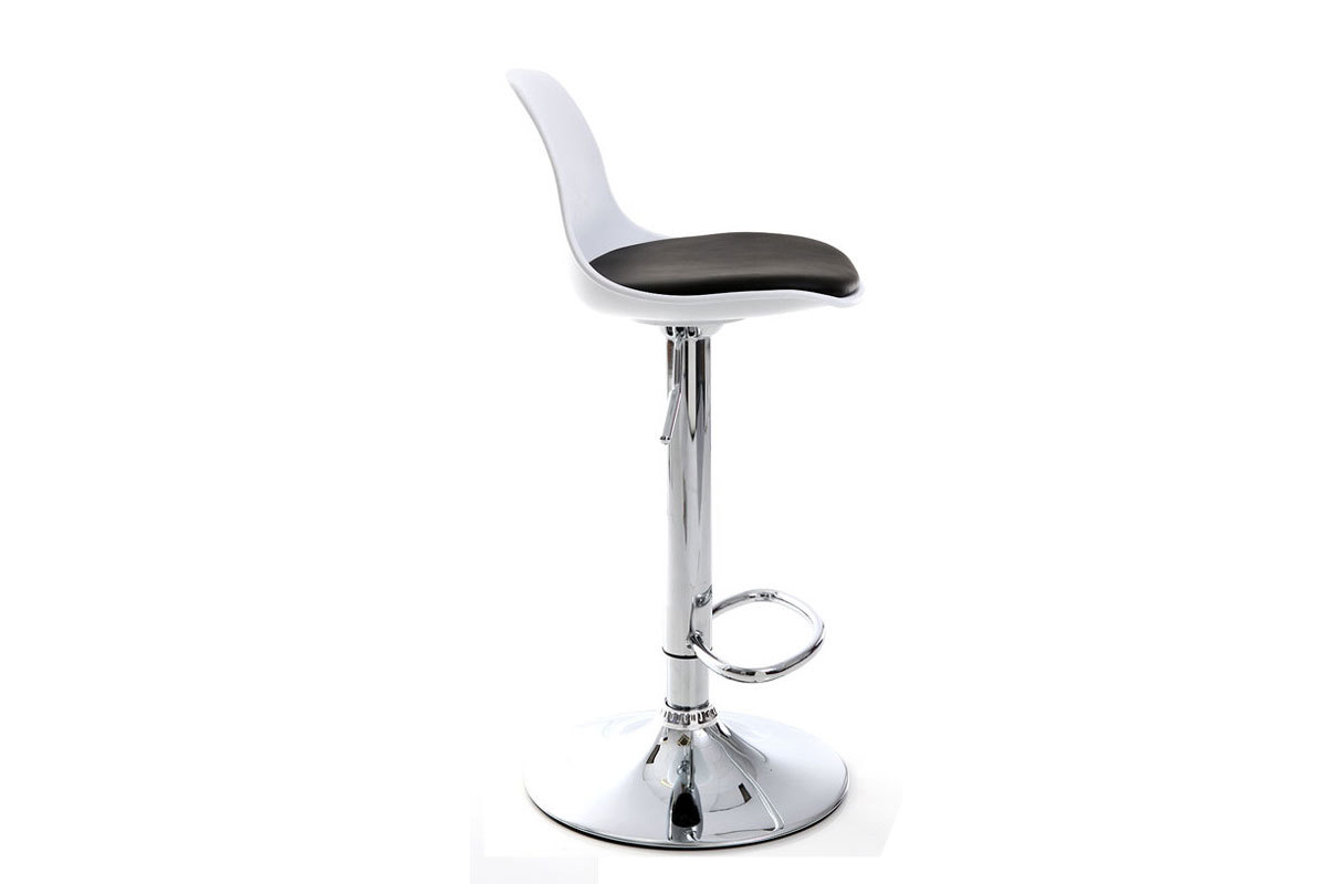 Set di 2 sgabelli da bar design colore bianco e nero STEEVY