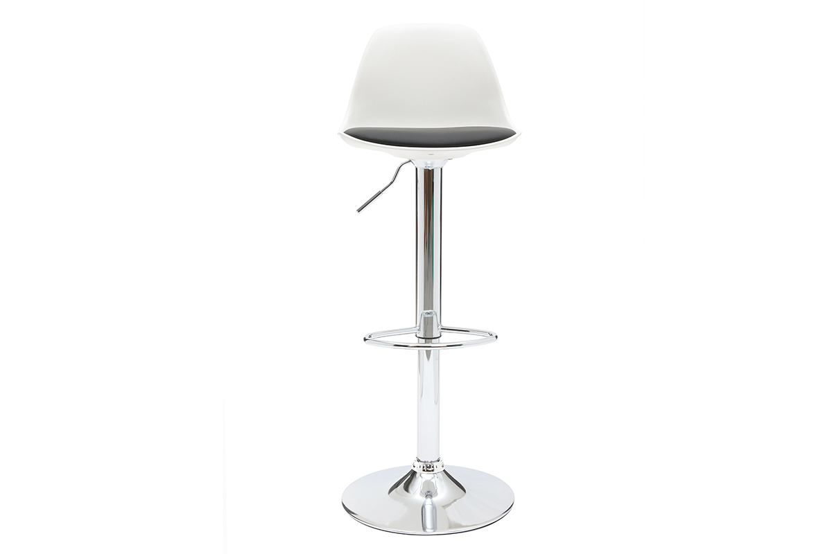 Set di 2 sgabelli da bar design colore bianco e nero STEEVY