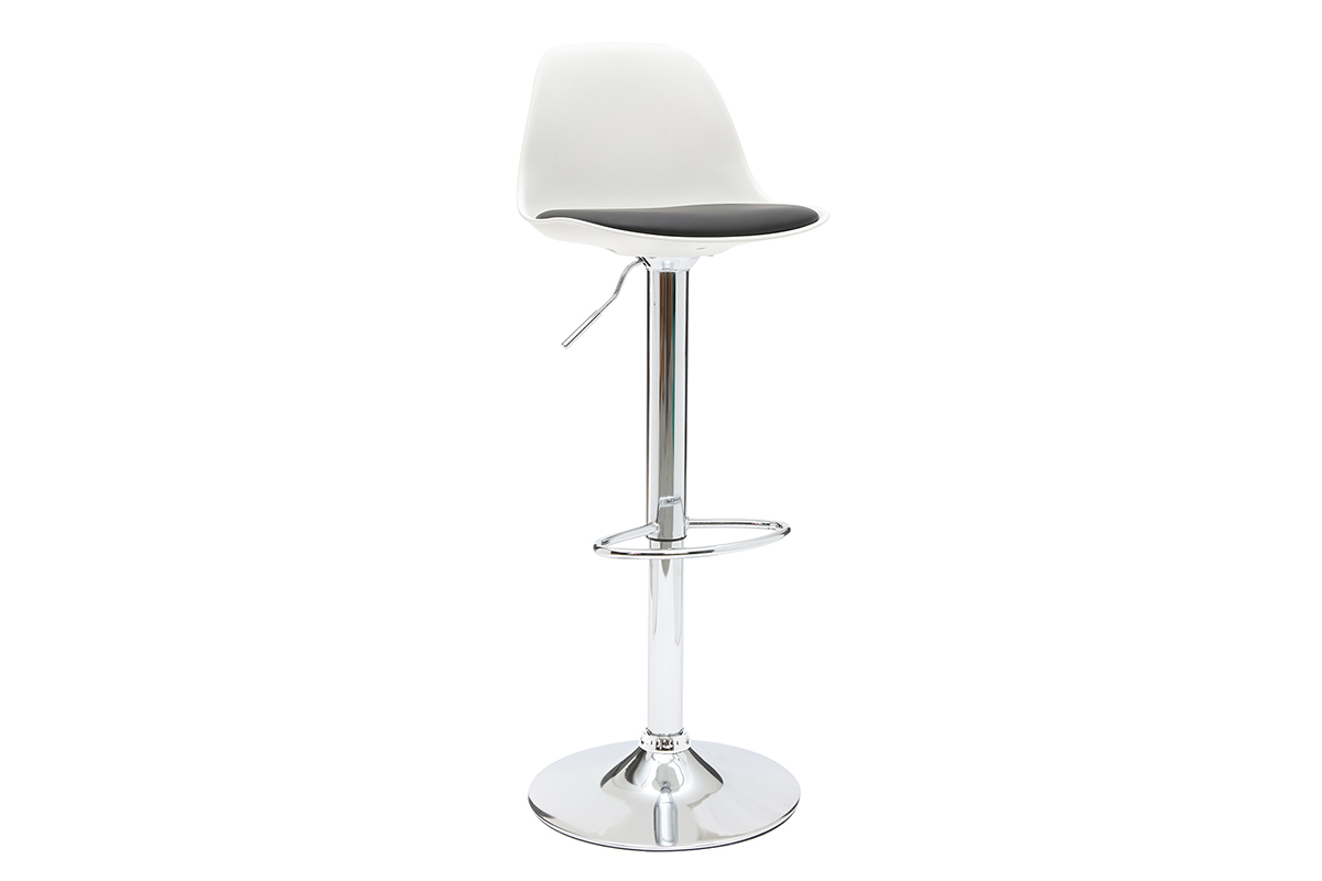 Set di 2 sgabelli da bar design colore bianco e nero STEEVY