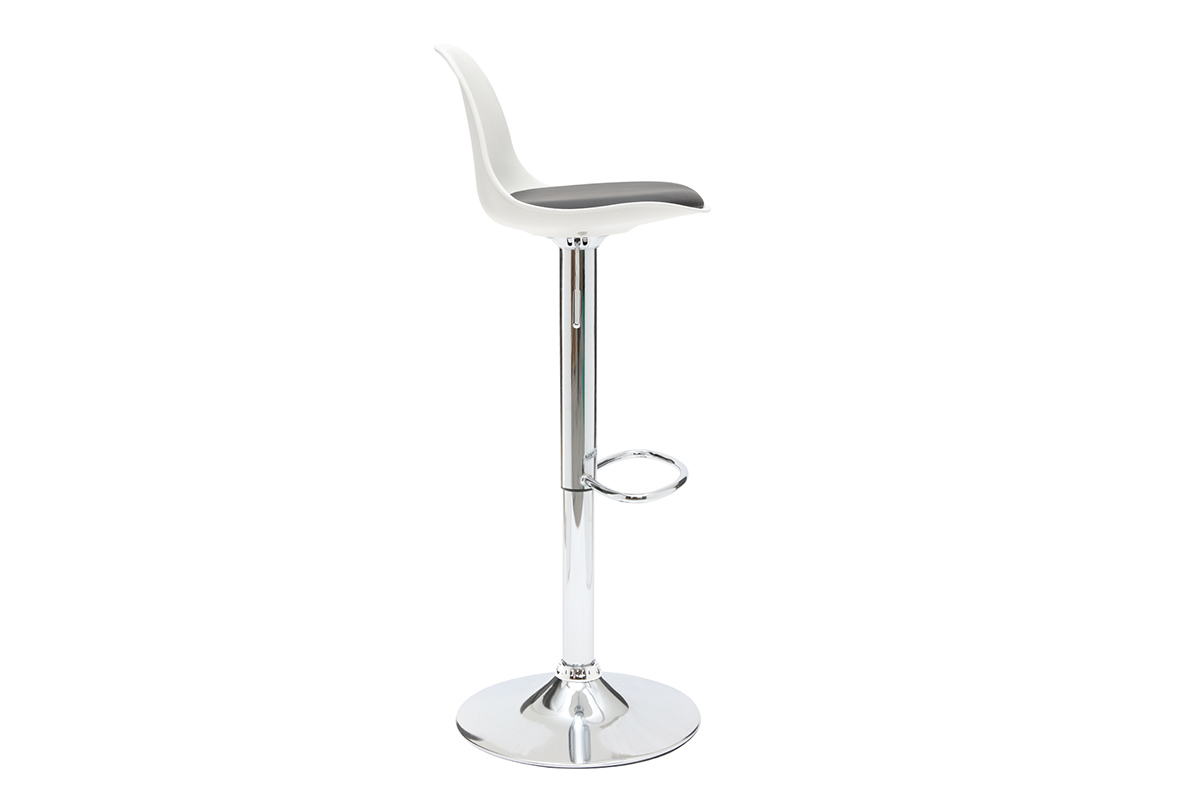 Set di 2 sgabelli da bar design colore bianco e nero STEEVY