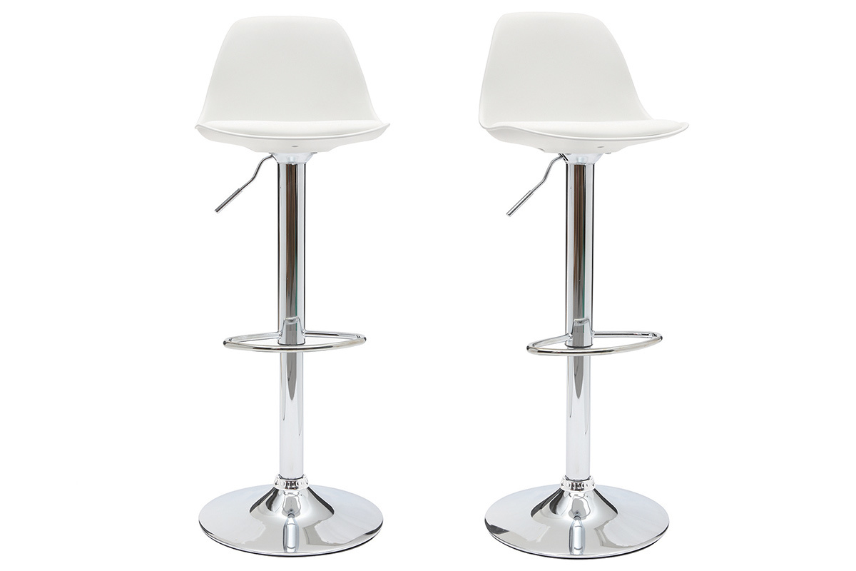 Set di 2 sgabelli da bar design colore bianco STEEVY