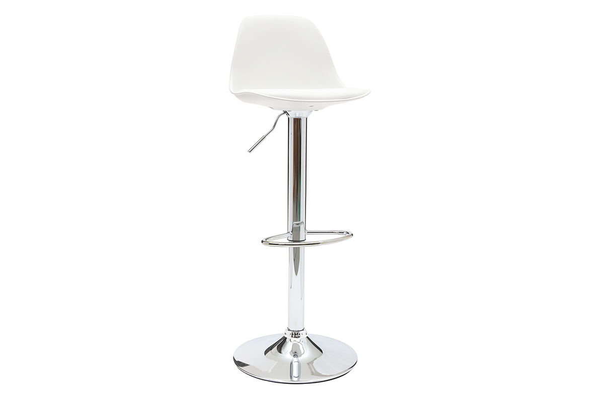 Set di 2 sgabelli da bar design colore bianco STEEVY