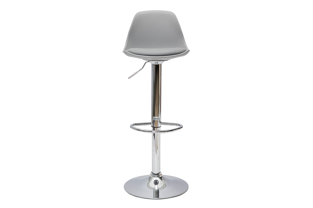 Set di 2 sgabelli da bar design colore grigio chiaro STEEVY