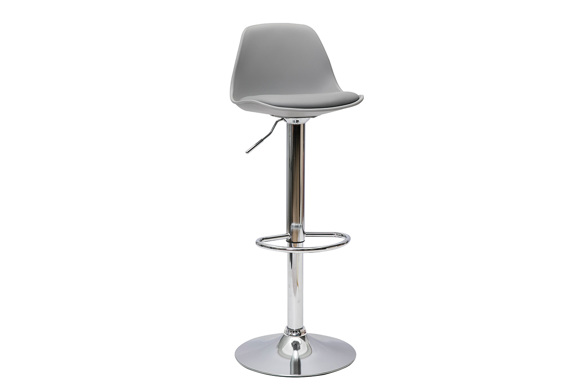 Set di 2 sgabelli da bar design colore grigio chiaro STEEVY