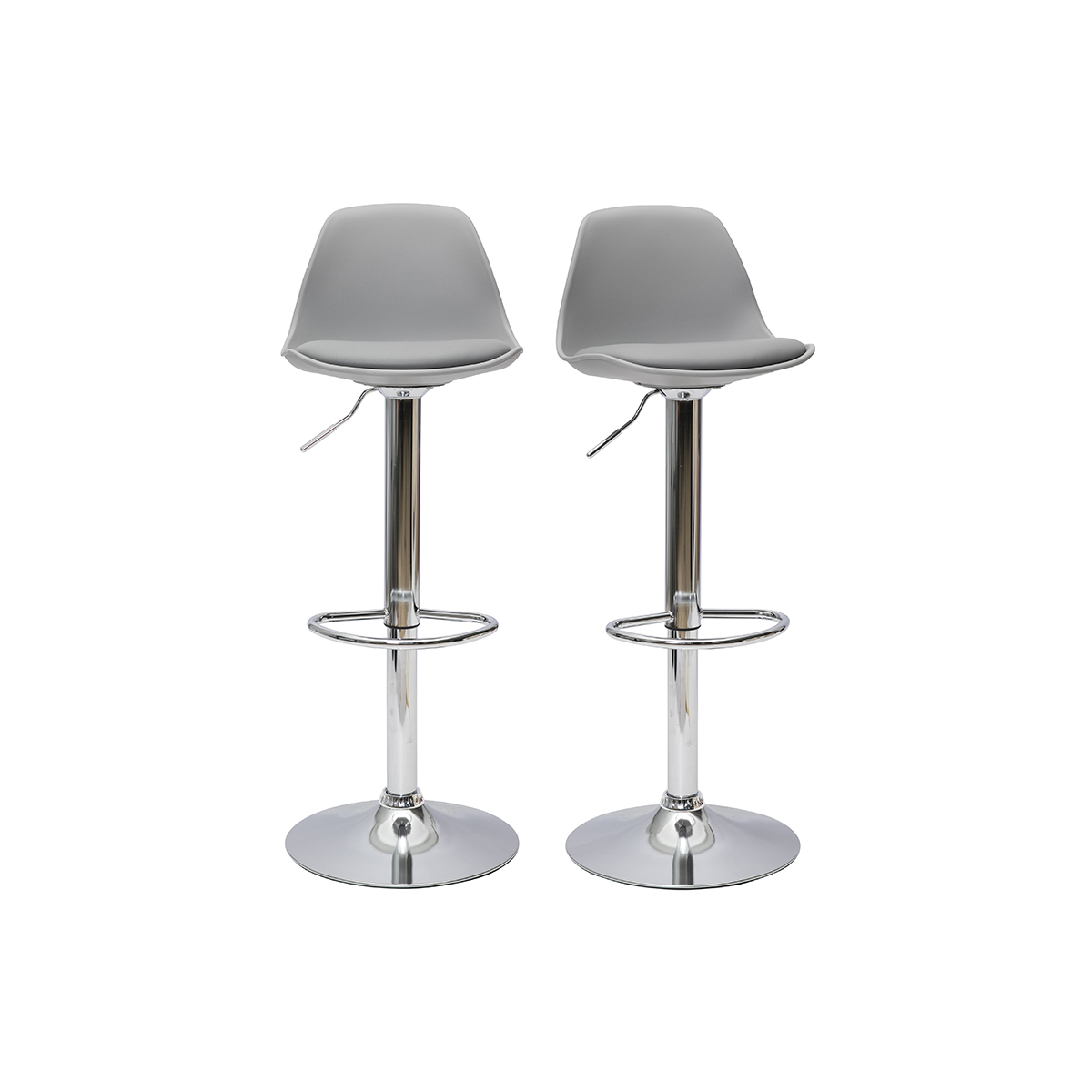 Set di 2 sgabelli da bar design colore grigio chiaro STEEVY