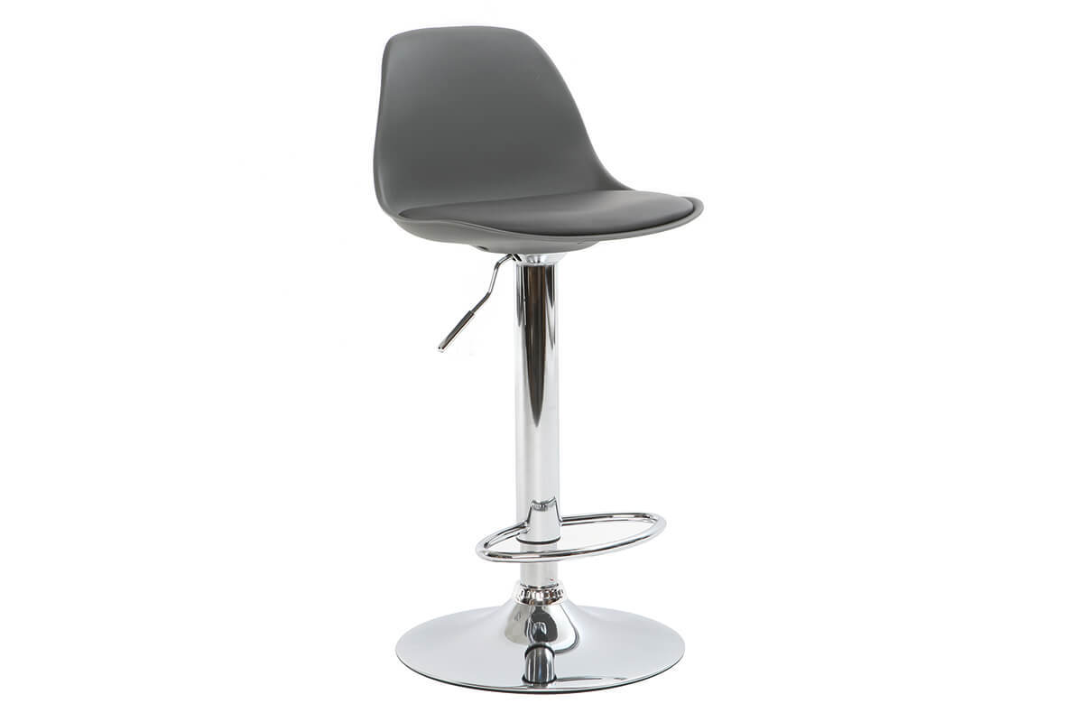 Set di 2 sgabelli da bar design colore grigio STEEVY