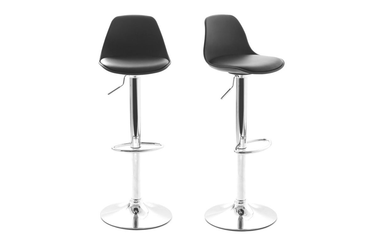 Set di 2 sgabelli da bar design colore nero STEEVY